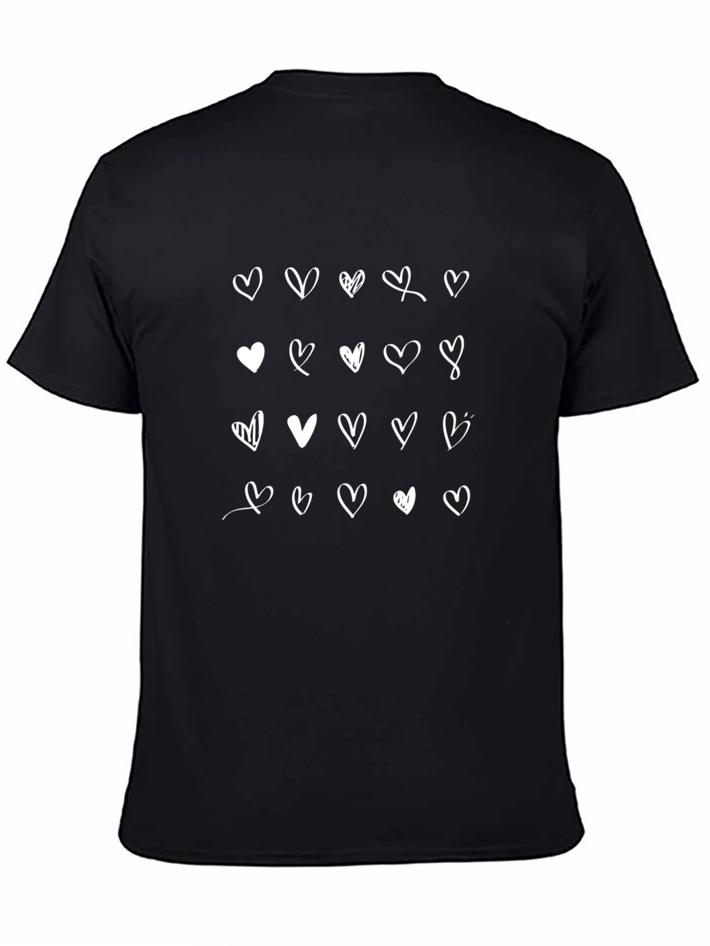 Heart Pattern Crew Neck T-Shirt