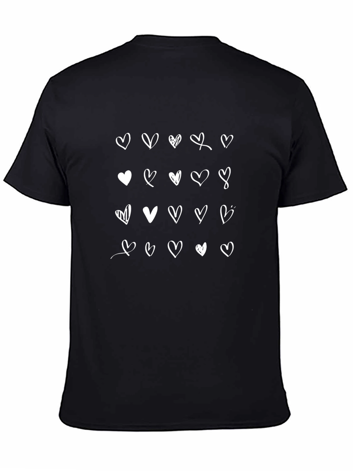 Heart Pattern Crew Neck T-Shirt