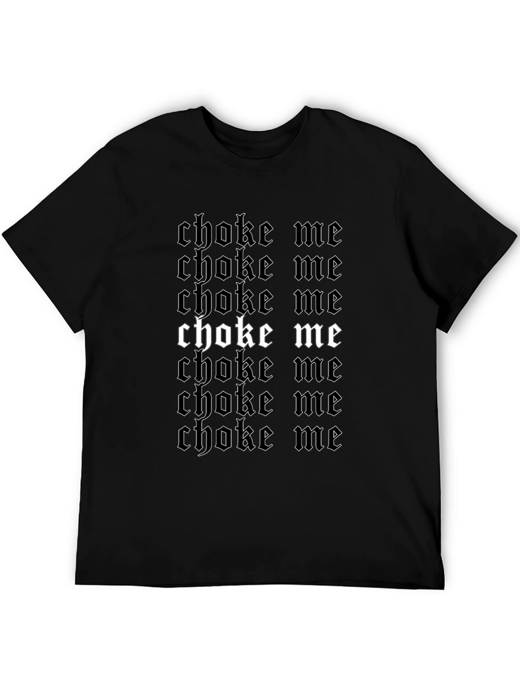 Gothic Choke Me Graphic Print Black T-Shirt