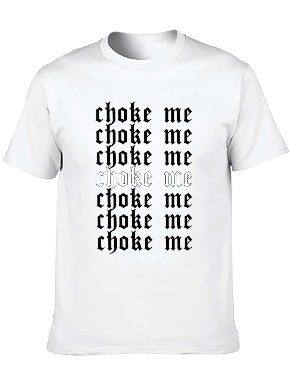 Gothic Choke Me Graphic Print Black T-Shirt