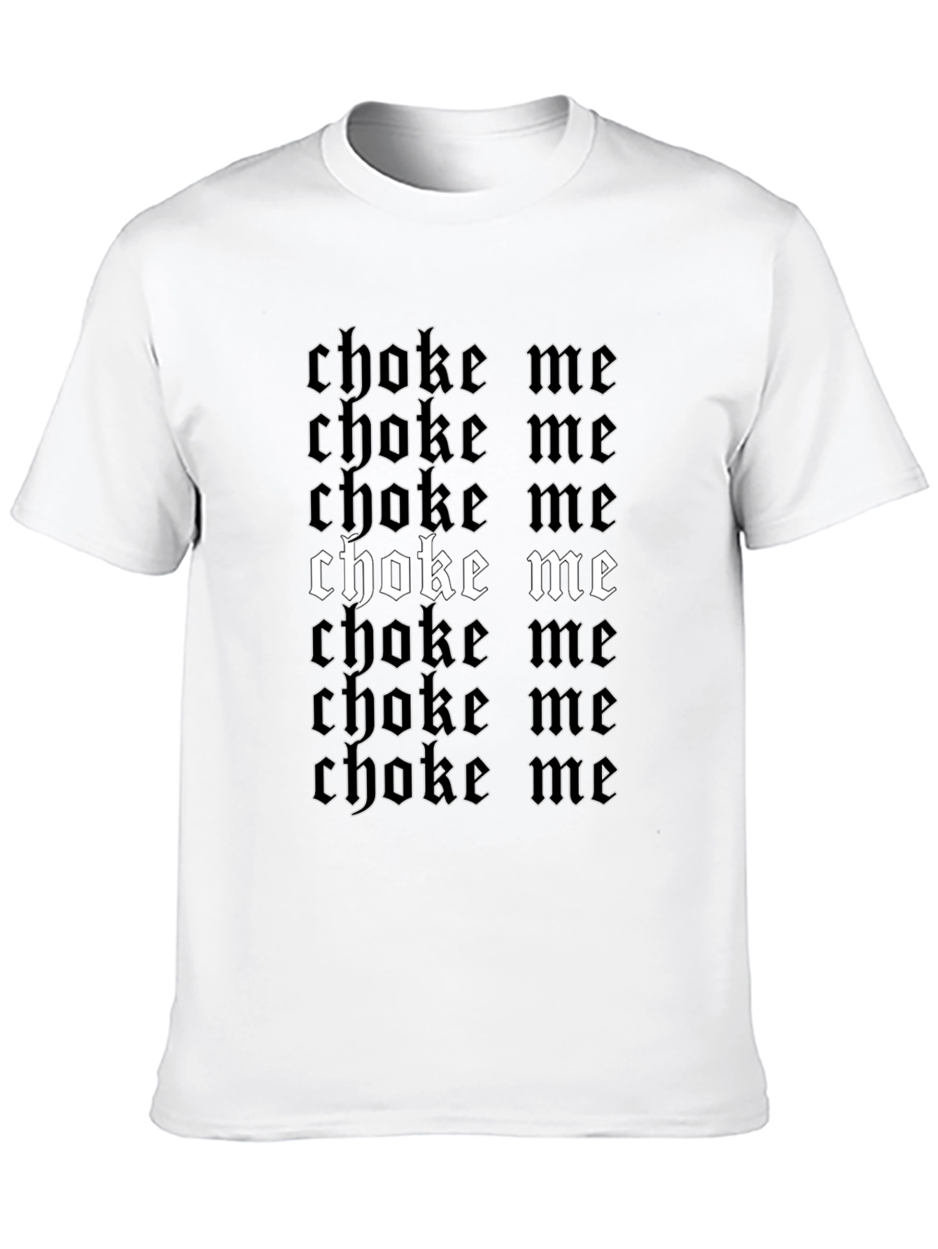 Gothic Choke Me Graphic Print Black T-Shirt