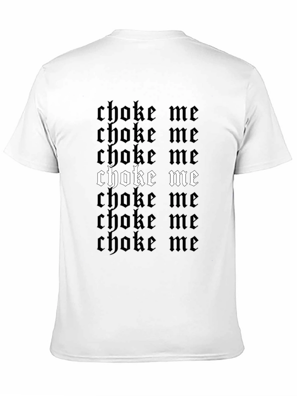 Gothic Choke Me Graphic Print Black T-Shirt