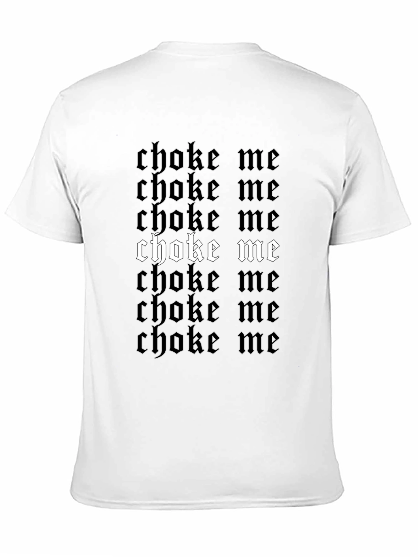 Gothic Choke Me Graphic Print Black T-Shirt