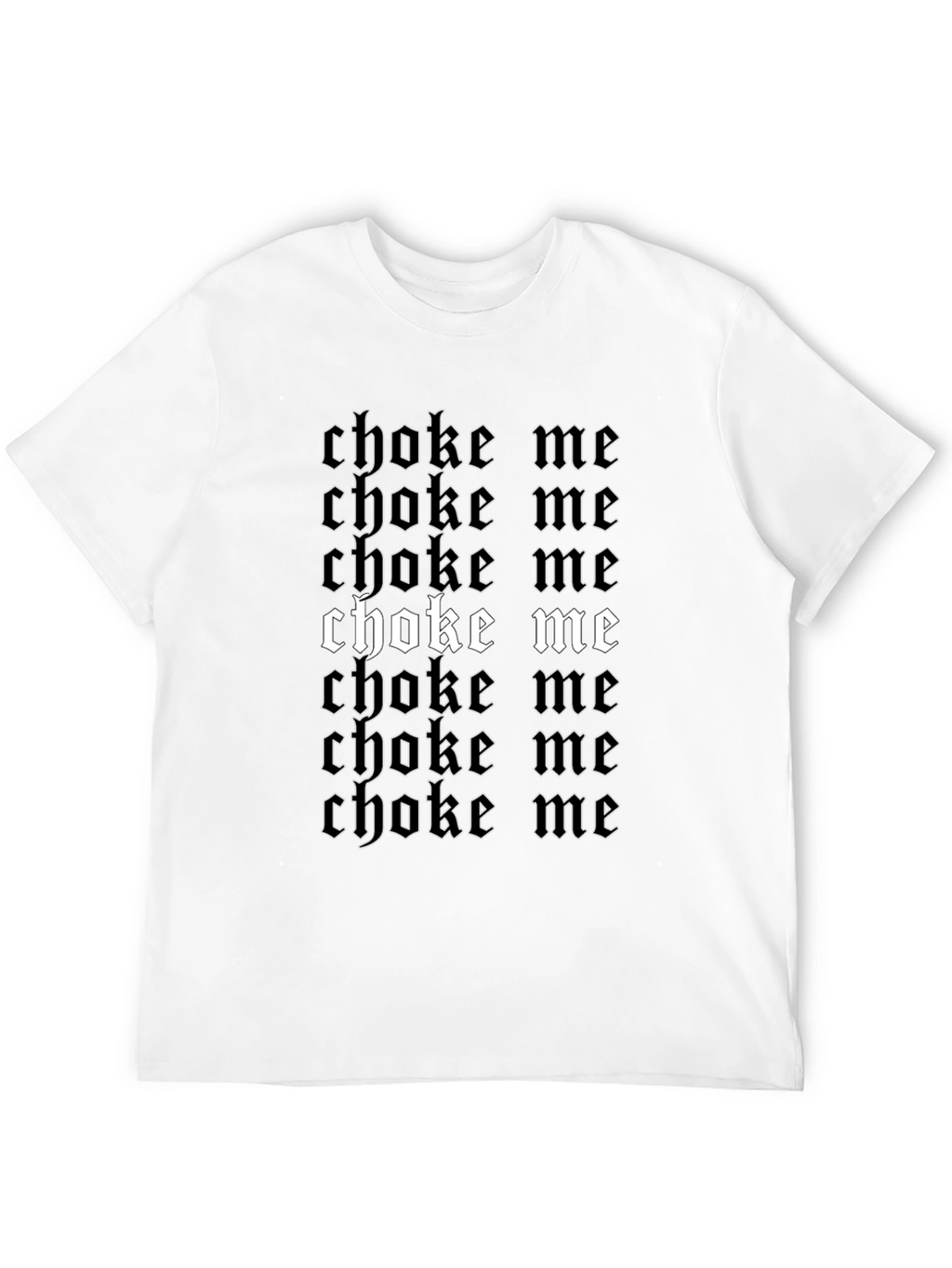 Gothic Choke Me Graphic Print Black T-Shirt