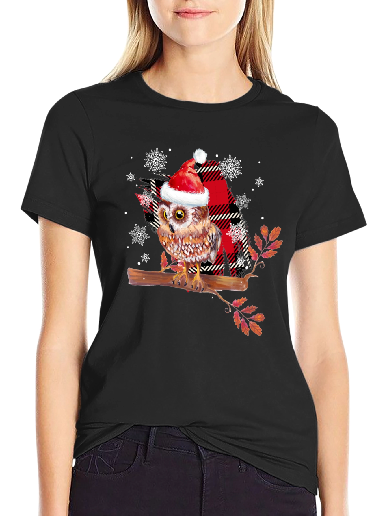 Festive Owl T-Shirt - Holiday Cheer!