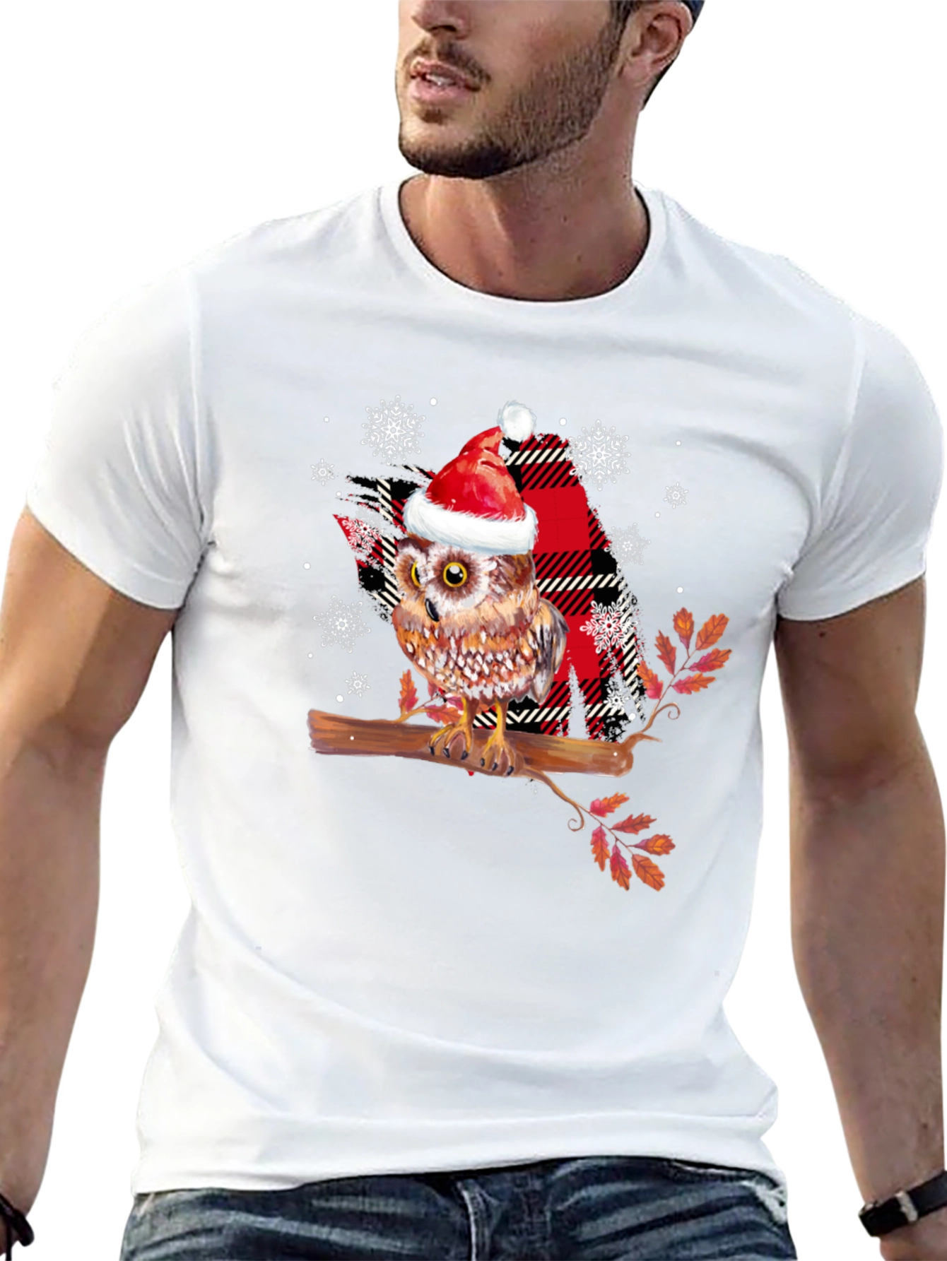 Festive Owl T-Shirt - Holiday Cheer!