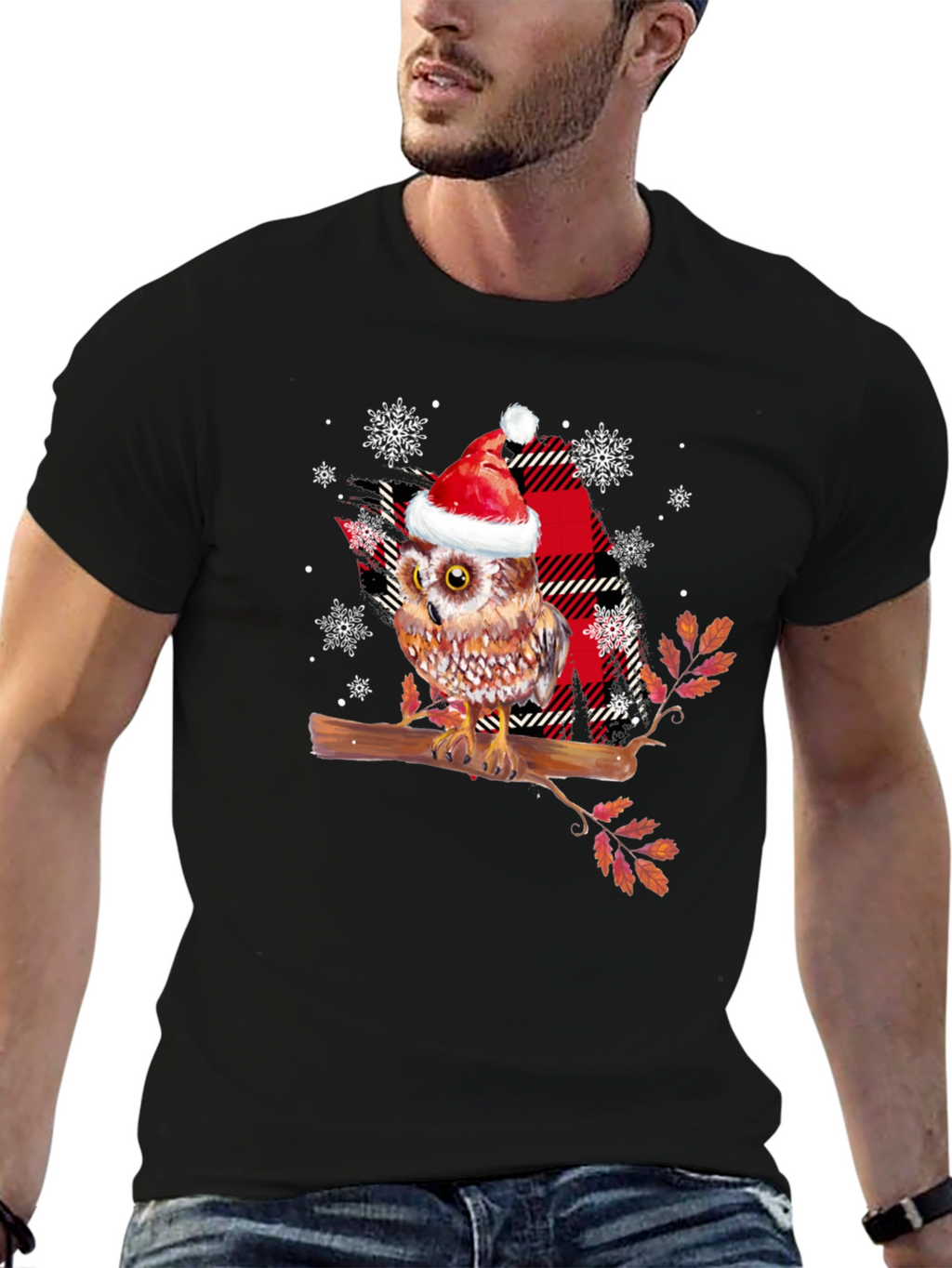 Festive Owl T-Shirt - Holiday Cheer!