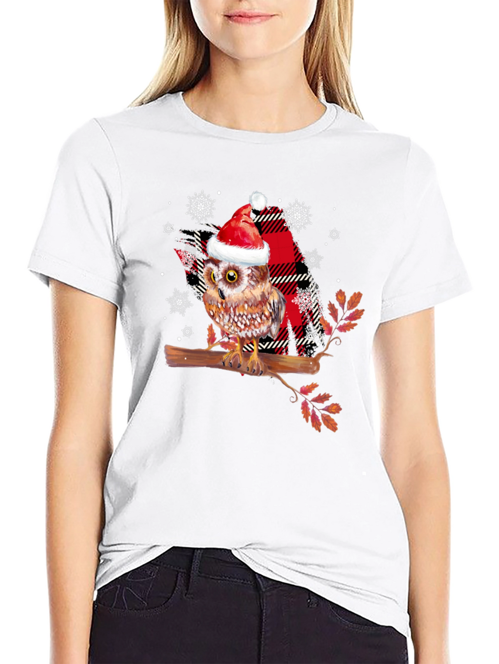 Festive Owl T-Shirt - Holiday Cheer!