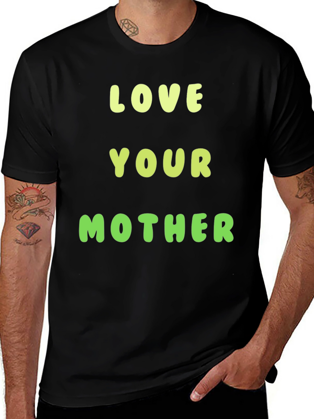 Love Your Mother Graphic Tee - Black Cotton T-Shirt