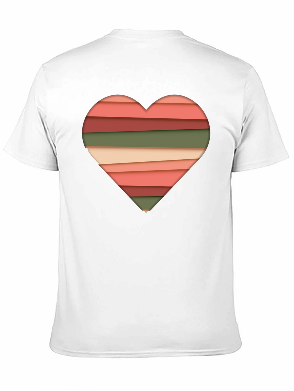Striped Heart Graphic Tee - Modern Stylish Casual Shirt