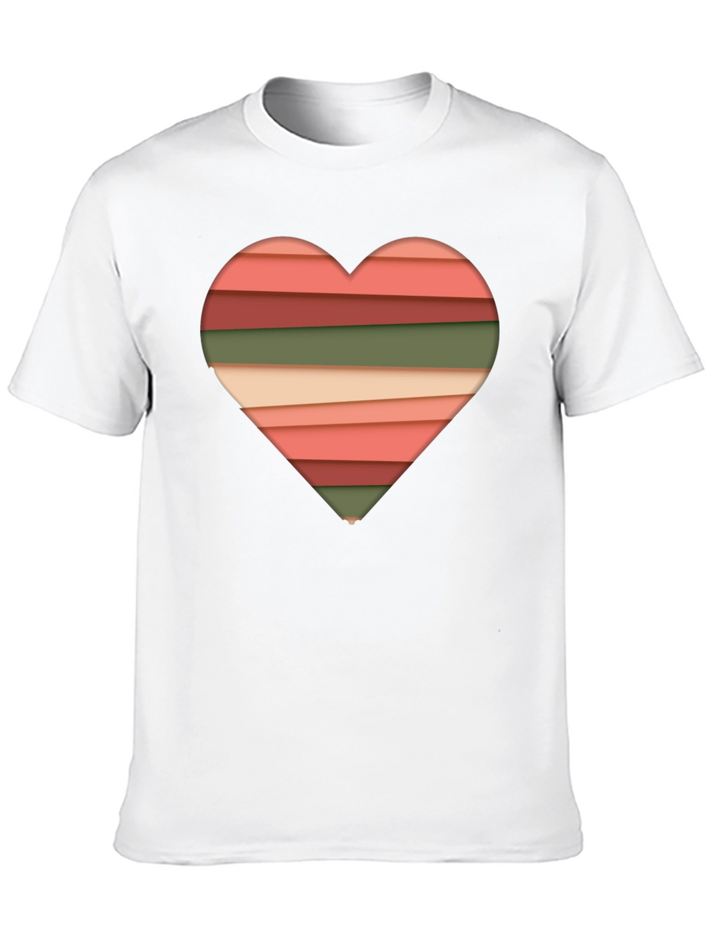 Striped Heart Graphic Tee - Modern Stylish Casual Shirt