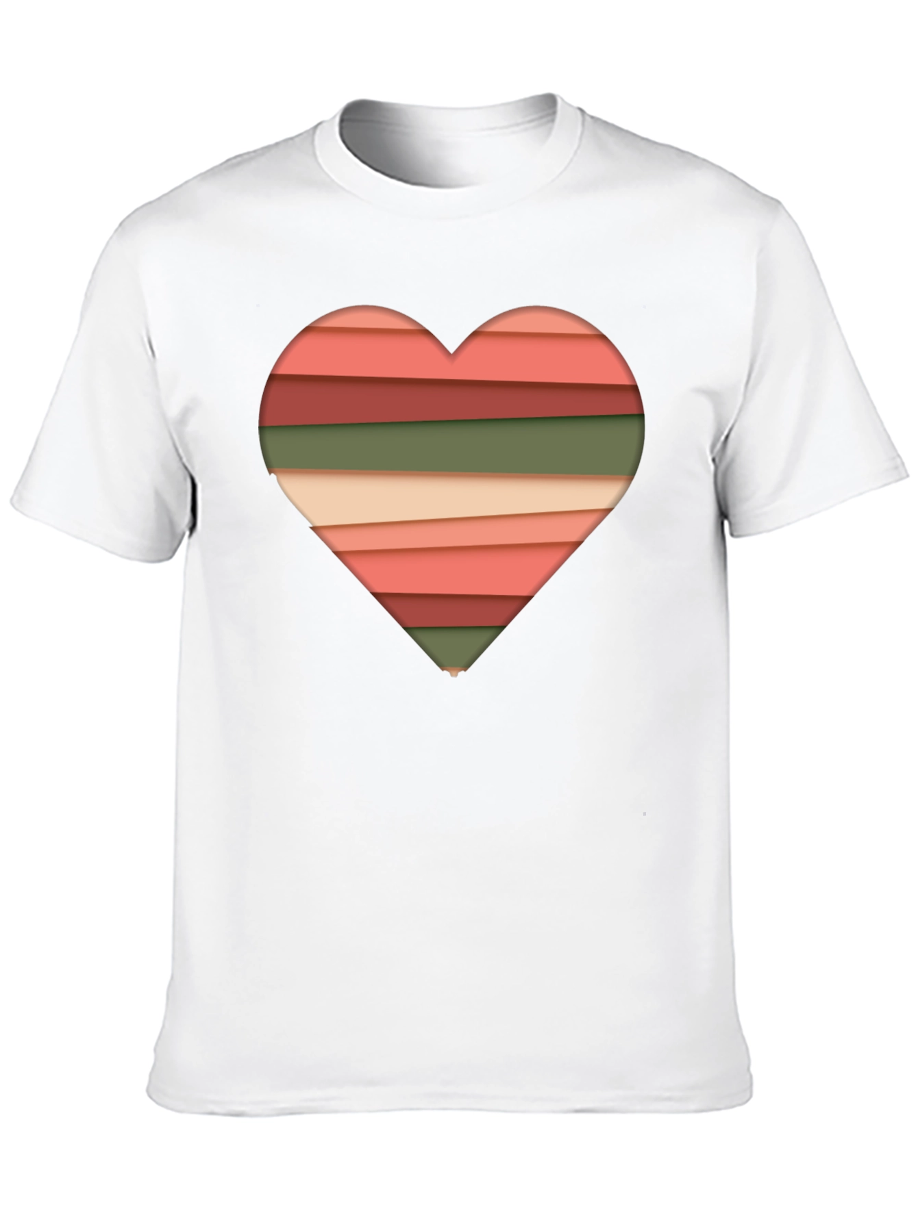 Striped Heart Graphic Tee - Modern Stylish Casual Shirt