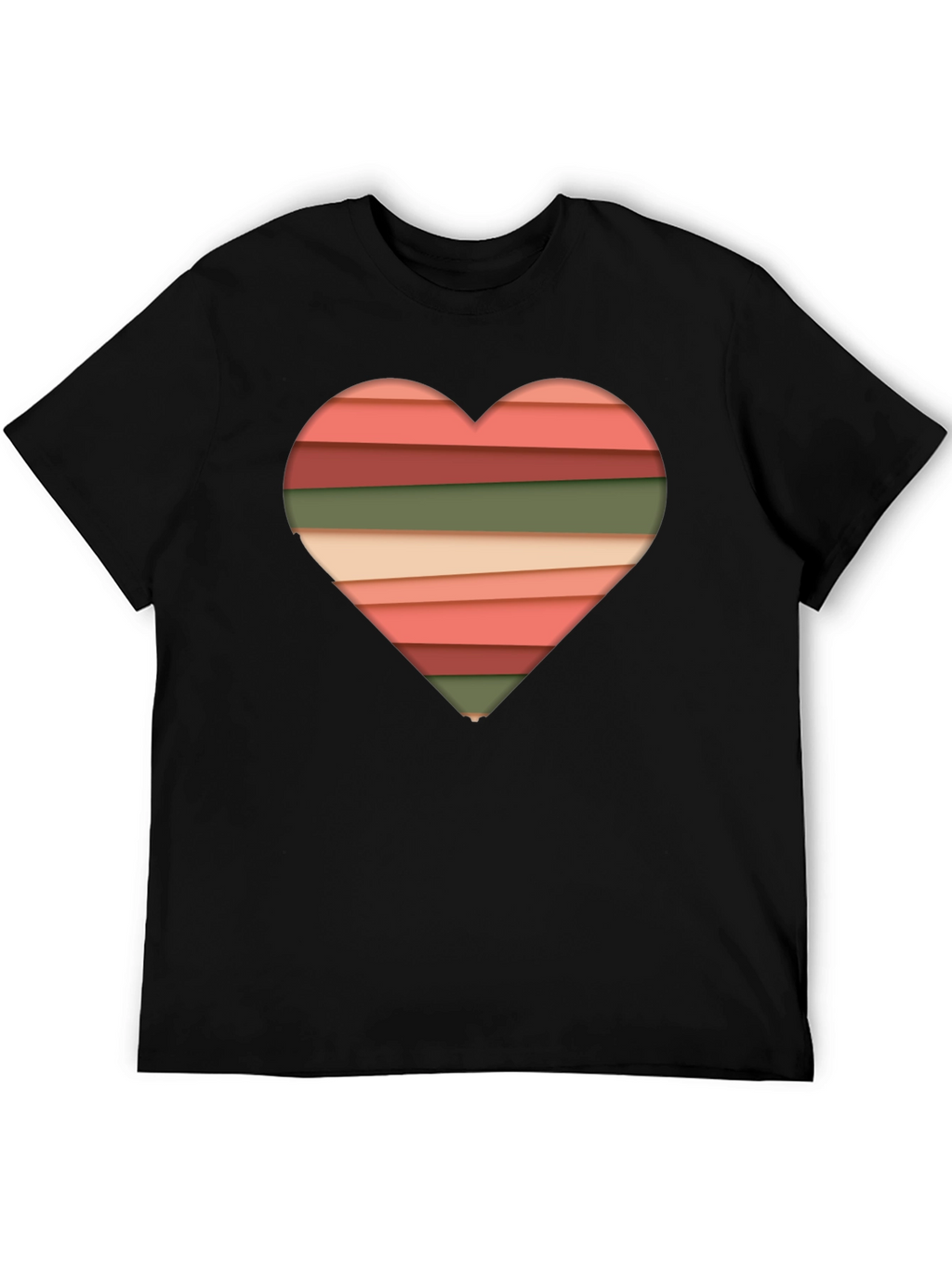 Striped Heart Graphic Tee - Modern Stylish Casual Shirt