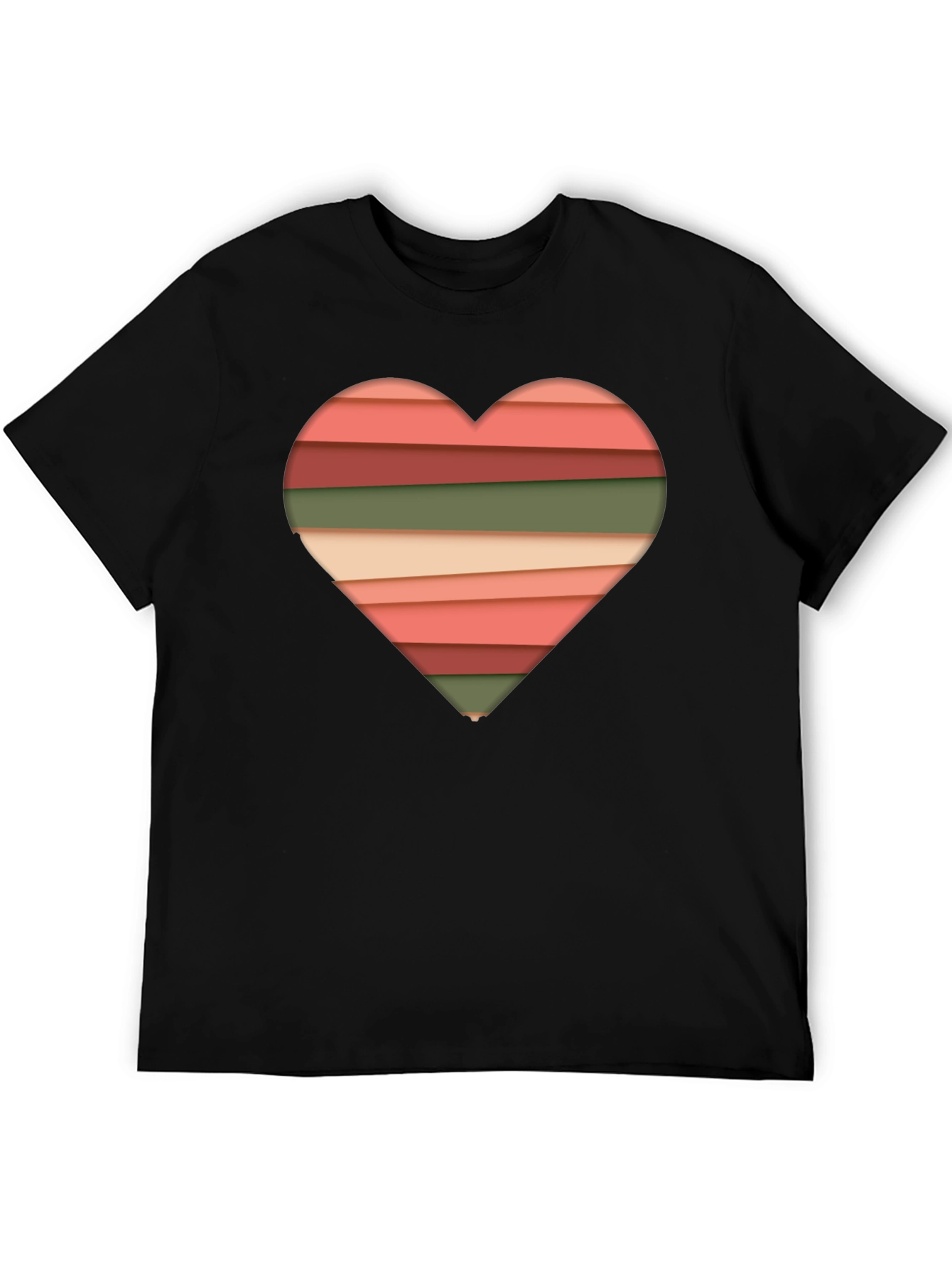 Striped Heart Graphic Tee - Modern Stylish Casual Shirt
