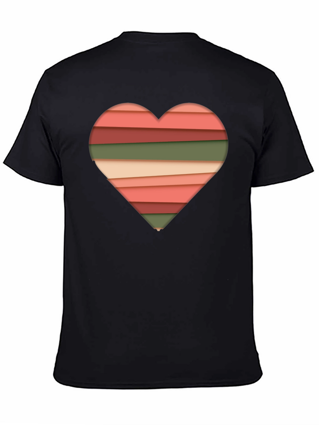 Striped Heart Graphic Tee - Modern Stylish Casual Shirt