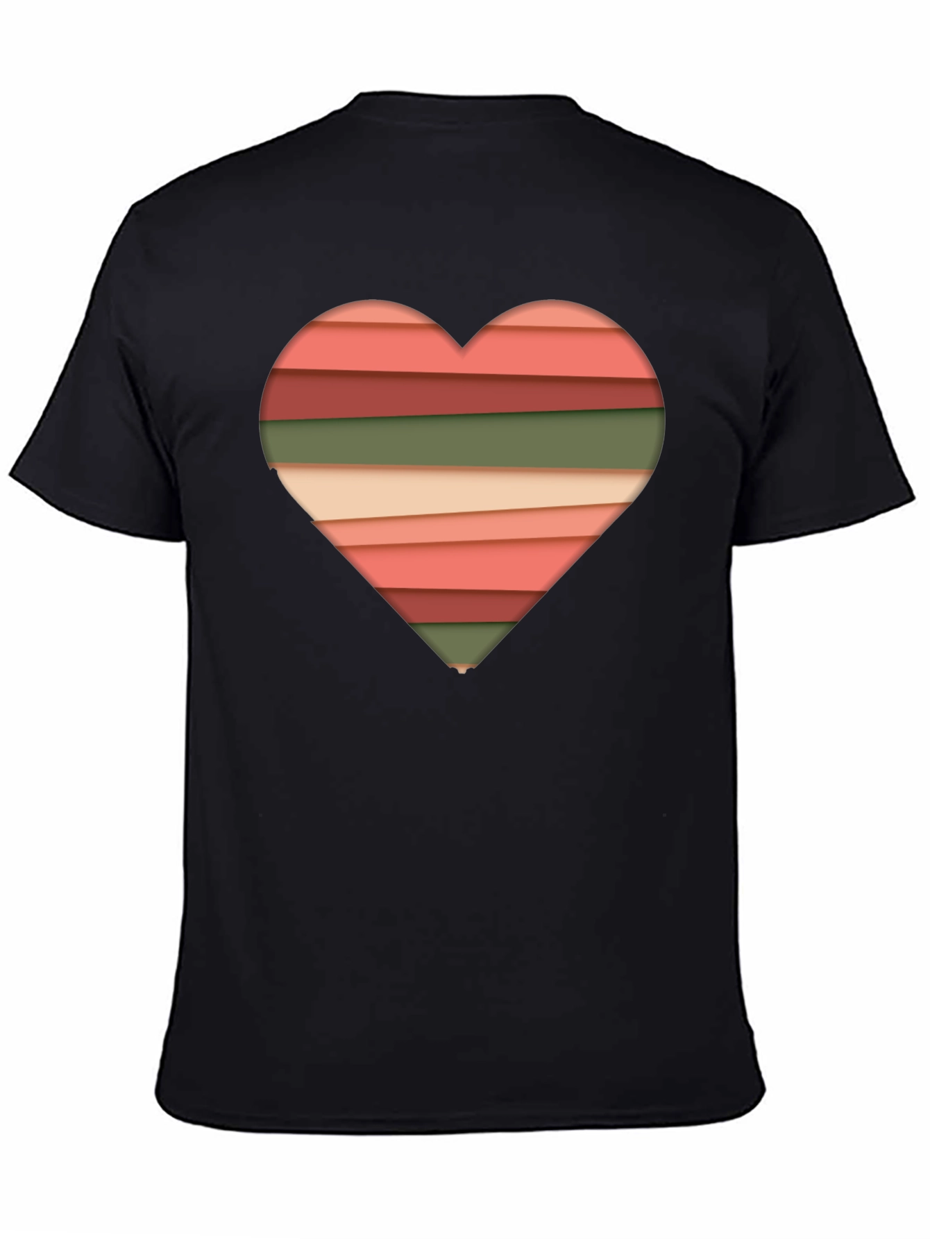Striped Heart Graphic Tee - Modern Stylish Casual Shirt