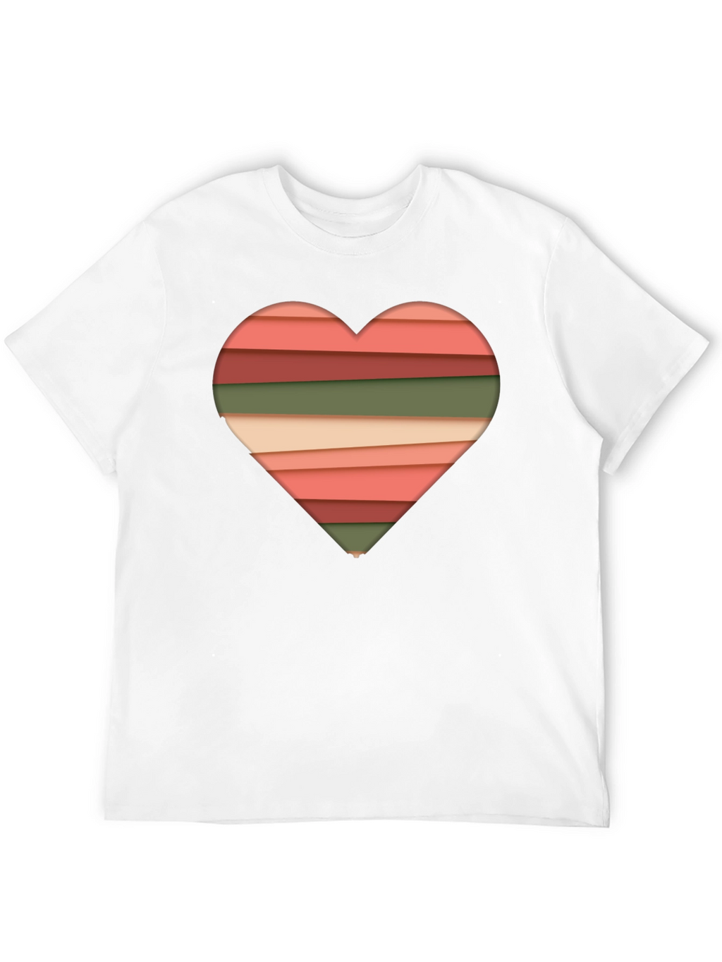 Striped Heart Graphic Tee - Modern Stylish Casual Shirt