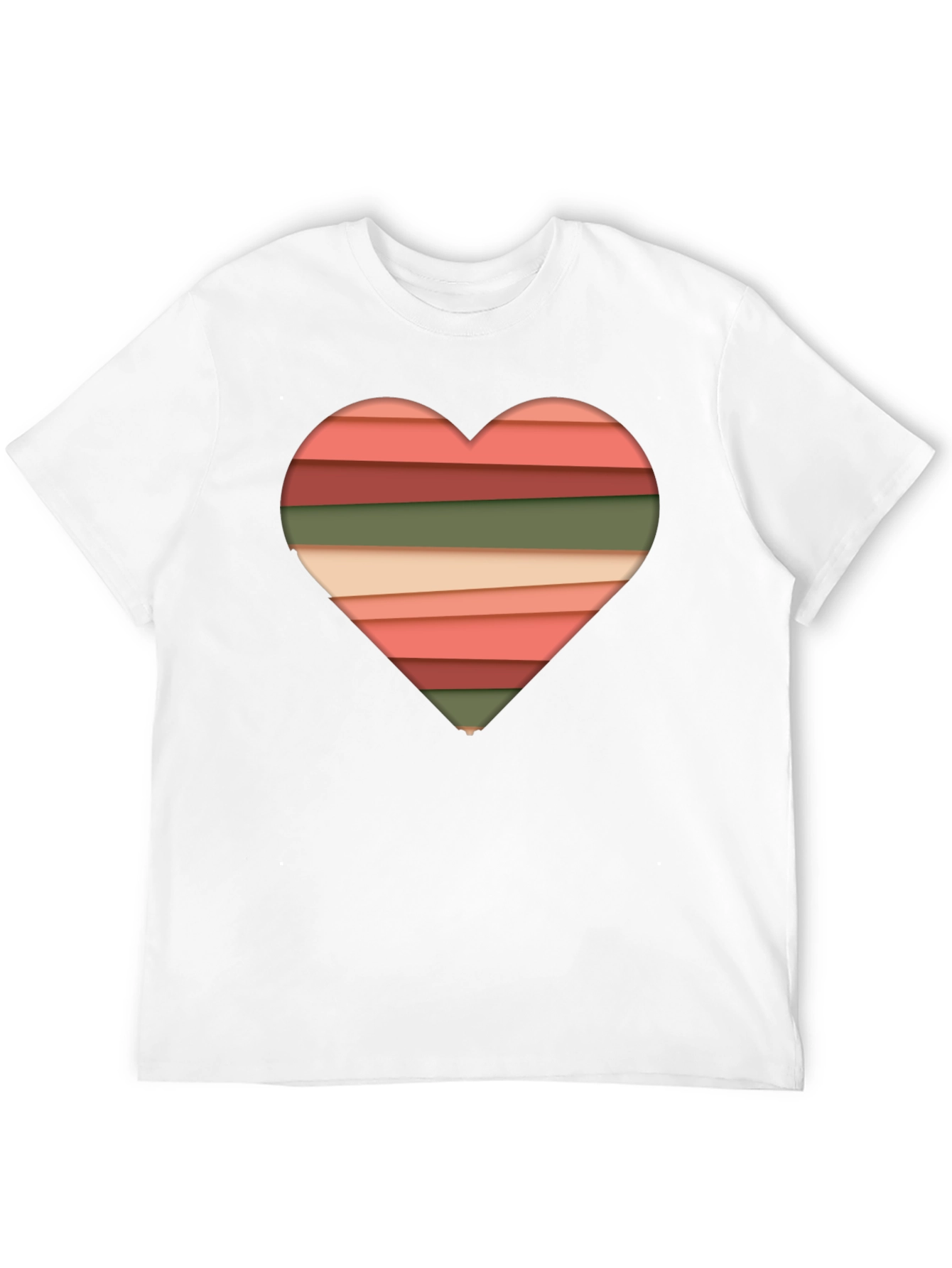 Striped Heart Graphic Tee - Modern Stylish Casual Shirt