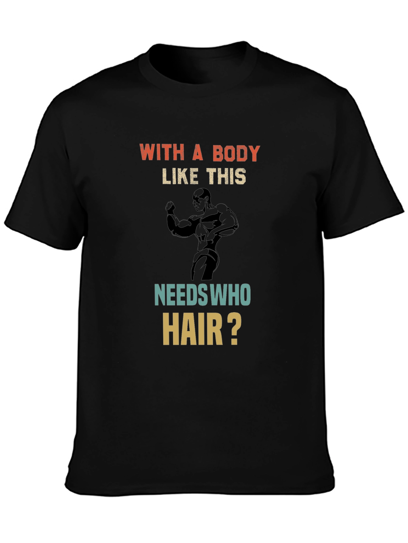 Bodybuilding Graphic Tee - Bald Joke T-Shirt