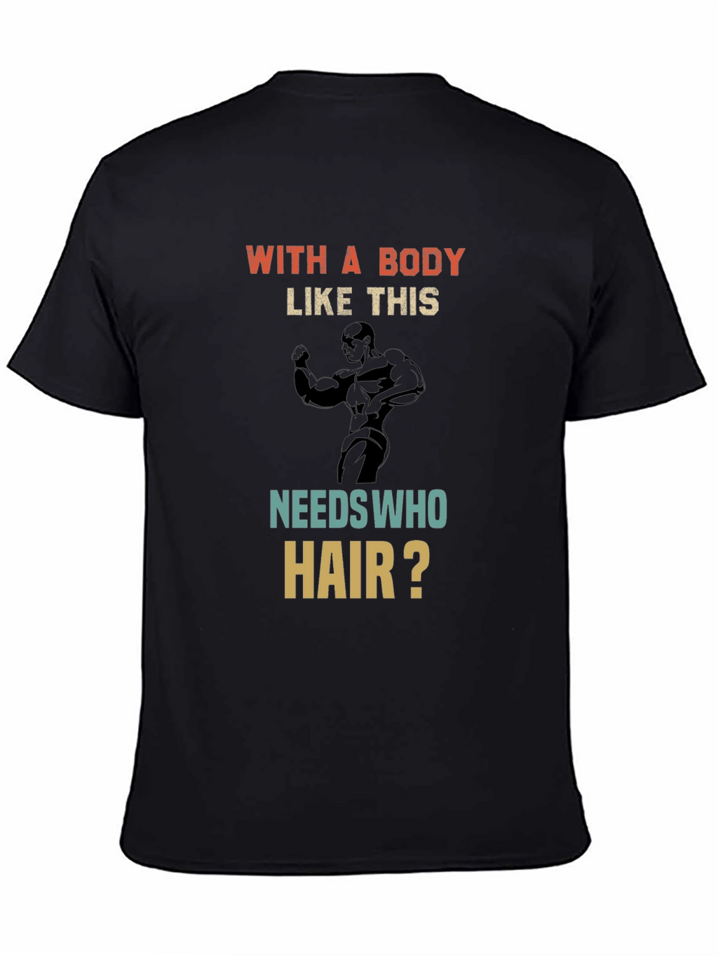 Bodybuilding Graphic Tee - Bald Joke T-Shirt
