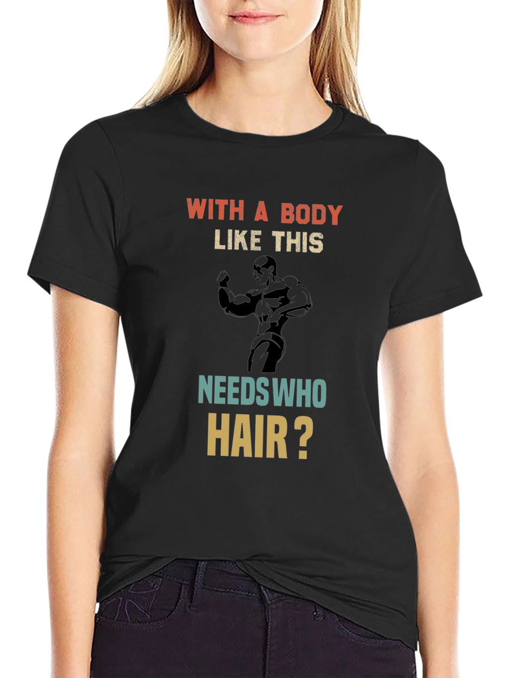 Bodybuilding Graphic Tee - Bald Joke T-Shirt