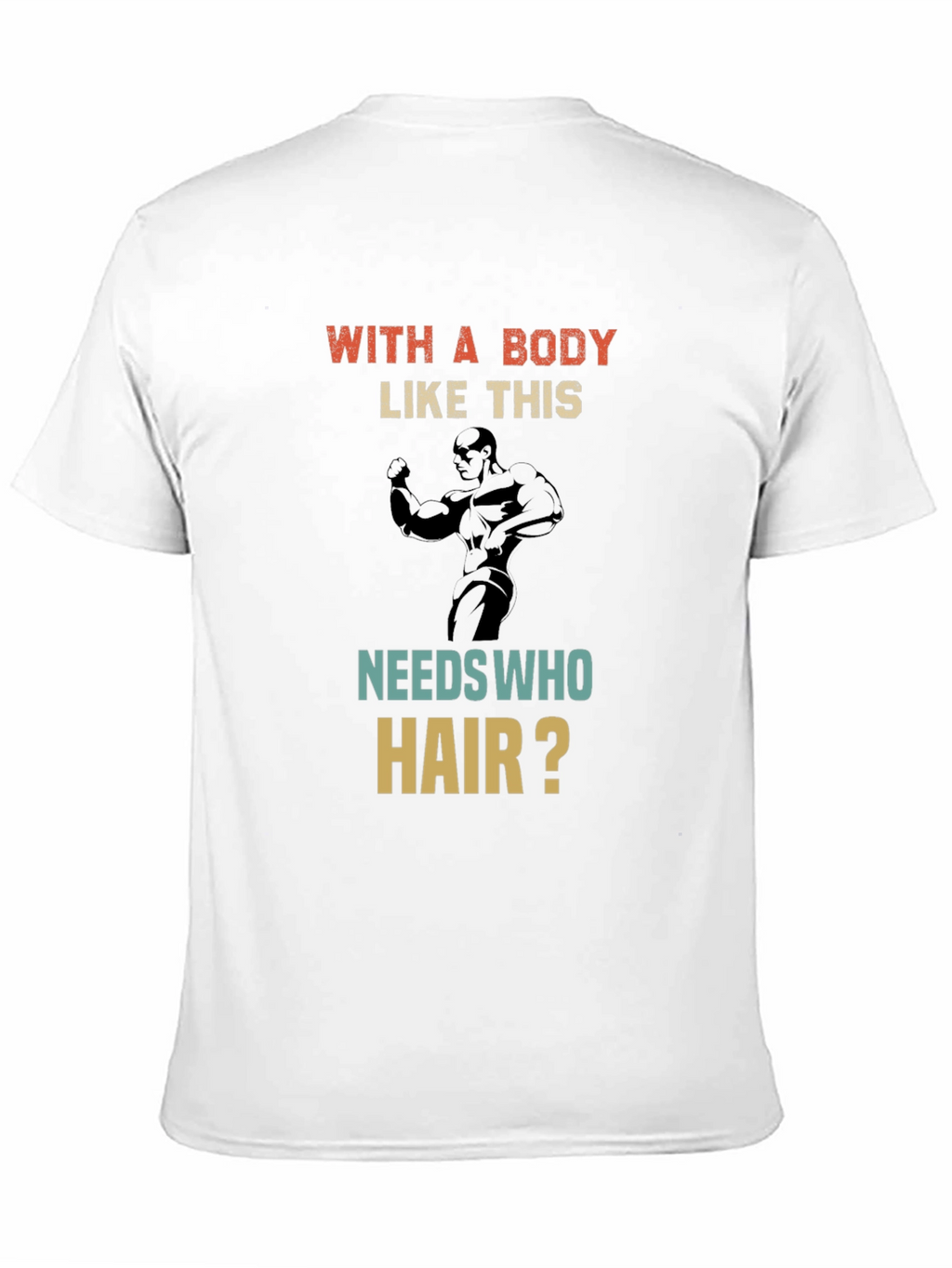 Bodybuilding Graphic Tee - Bald Joke T-Shirt