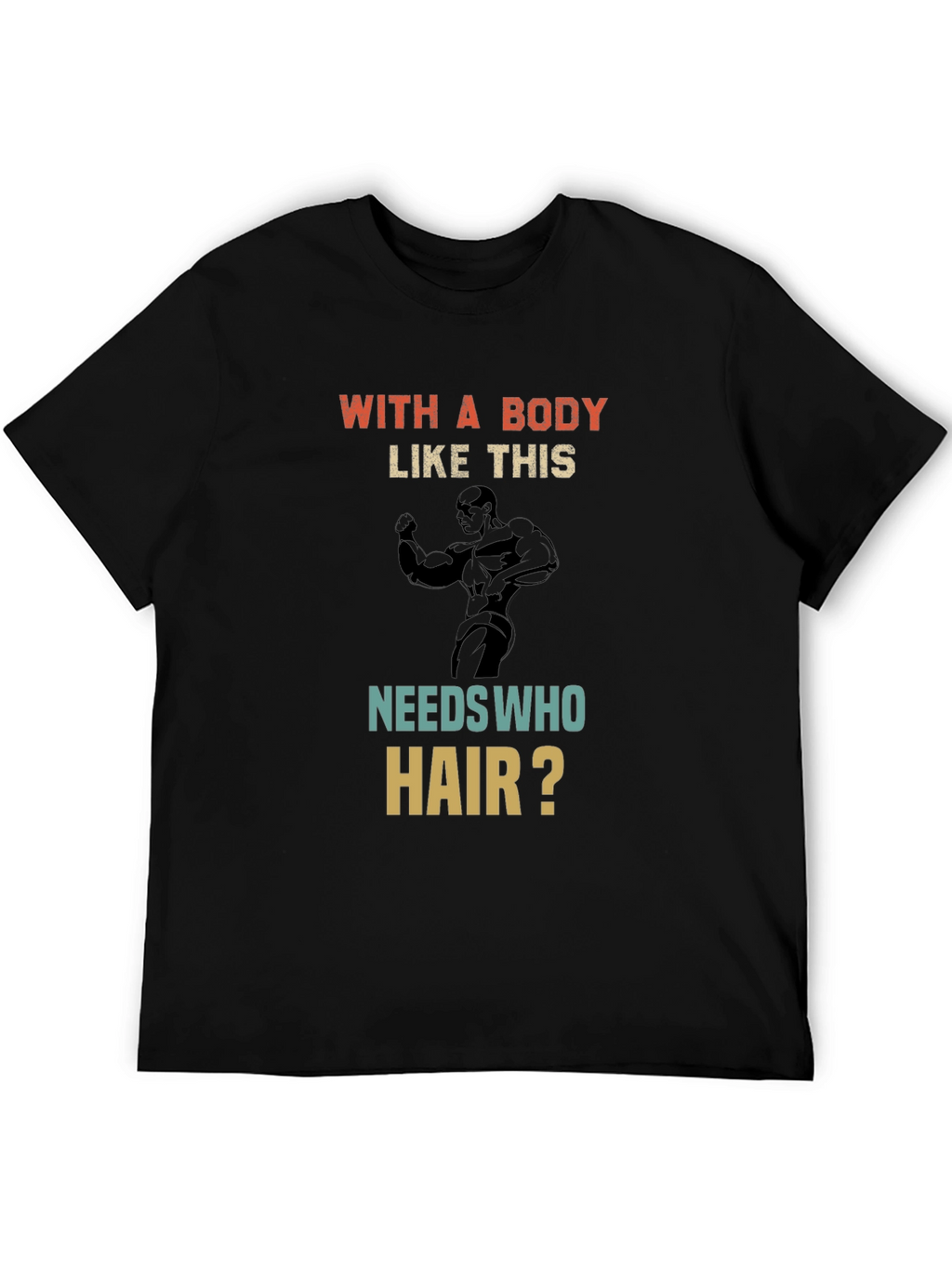 Bodybuilding Graphic Tee - Bald Joke T-Shirt