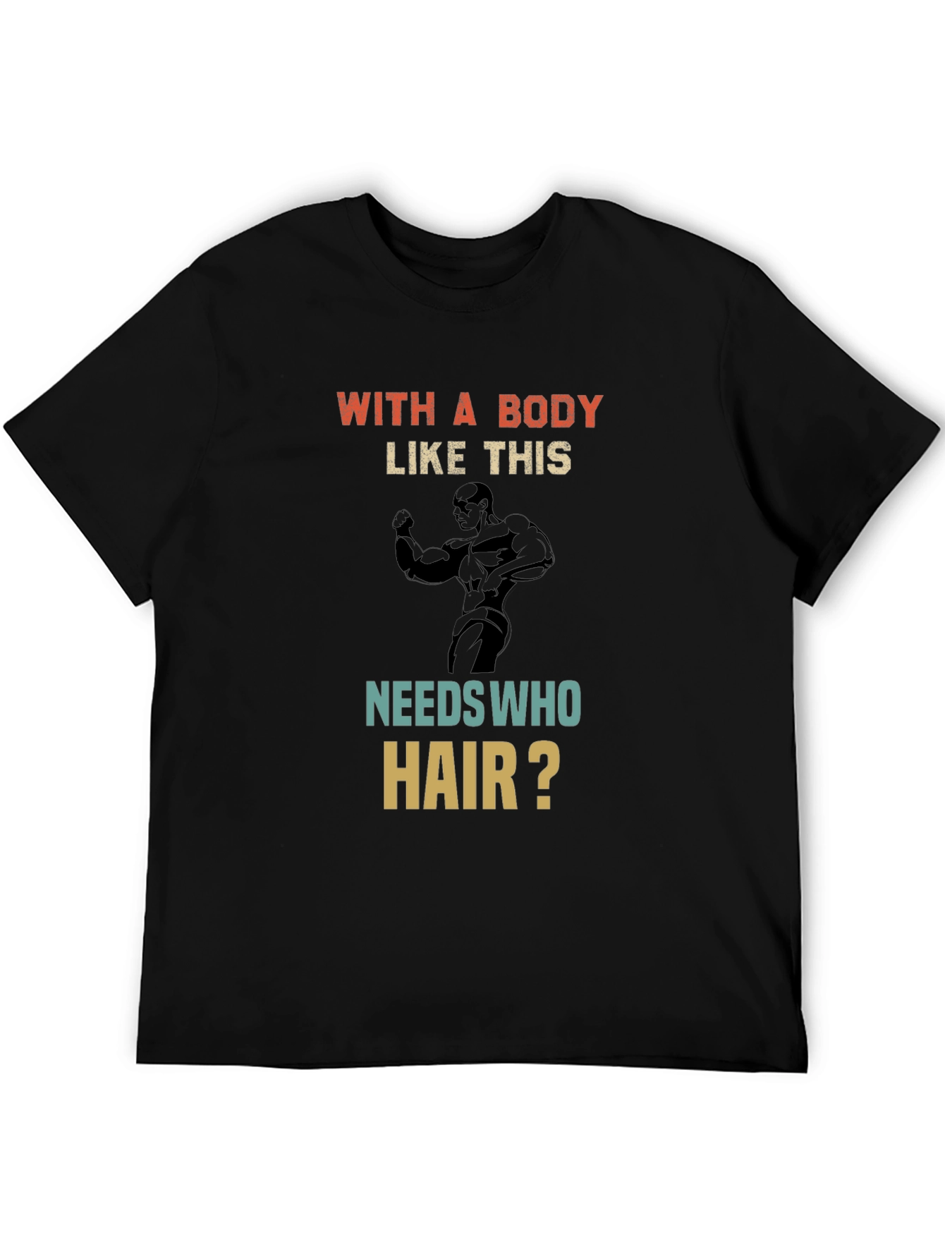 Bodybuilding Graphic Tee - Bald Joke T-Shirt