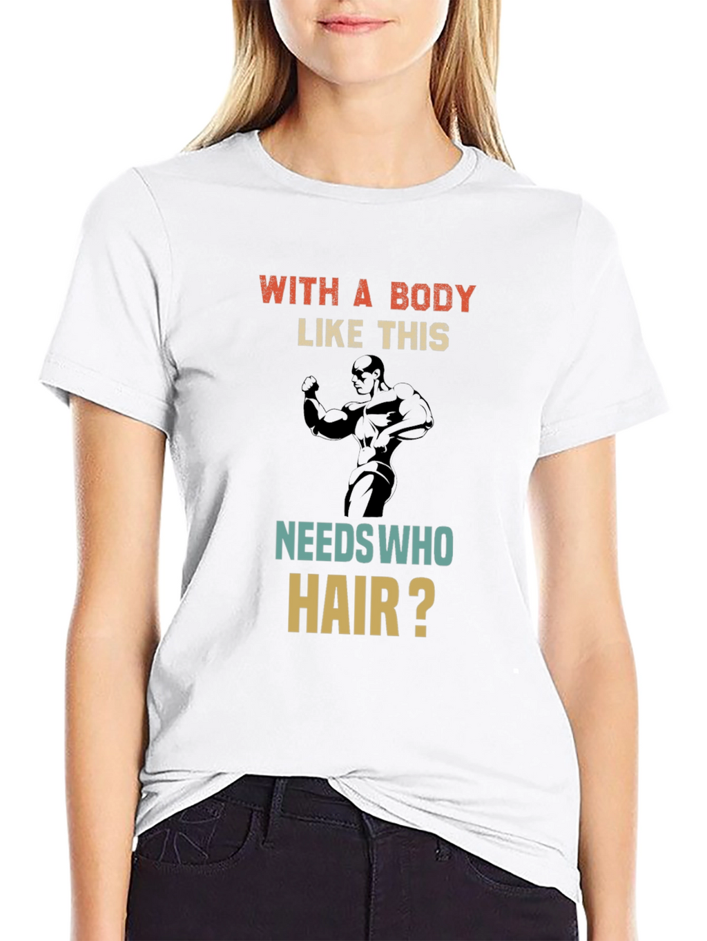 Bodybuilding Graphic Tee - Bald Joke T-Shirt