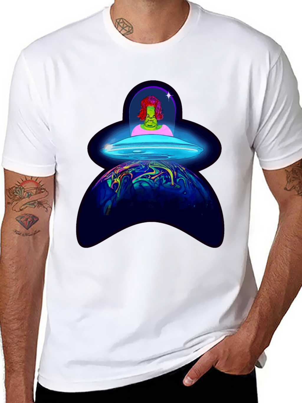 UFO Alien Abduction Graphic T-Shirt