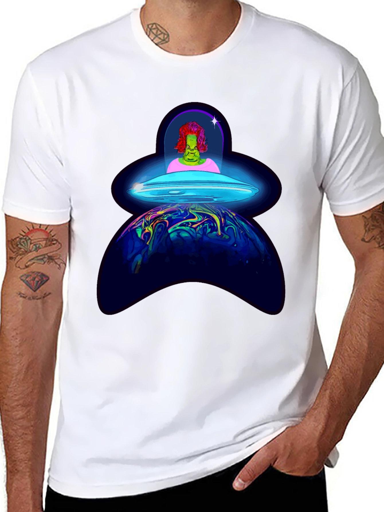 UFO Alien Abduction Graphic T-Shirt