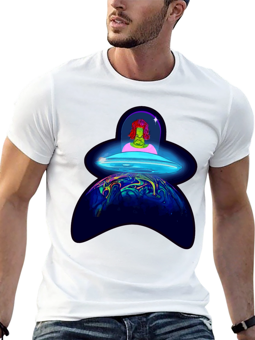 UFO Alien Abduction Graphic T-Shirt