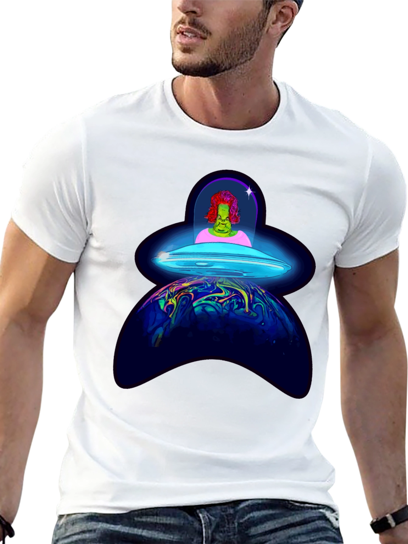 UFO Alien Abduction Graphic T-Shirt
