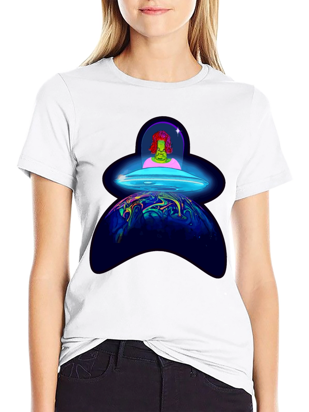 UFO Alien Abduction Graphic T-Shirt