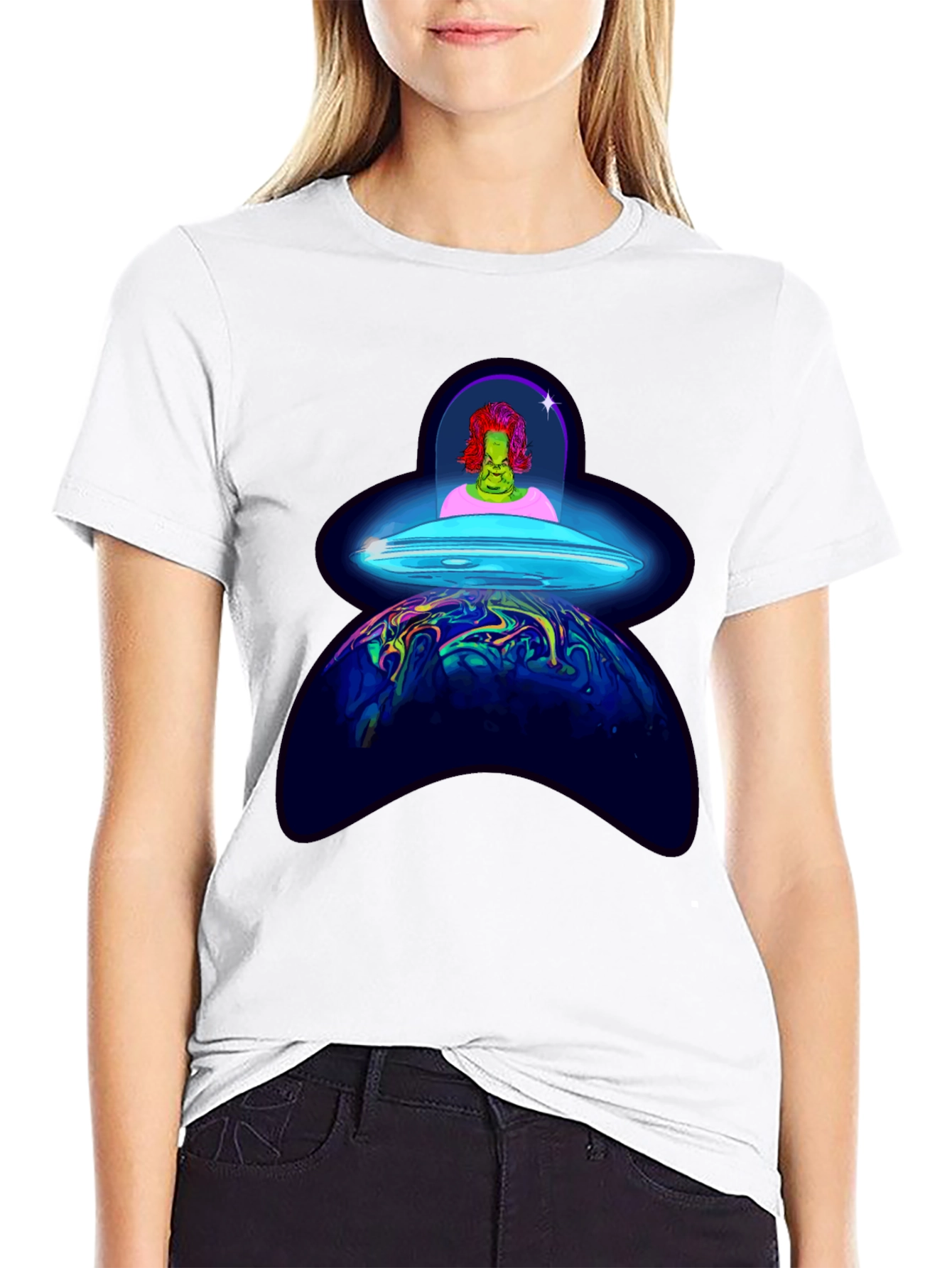 UFO Alien Abduction Graphic T-Shirt