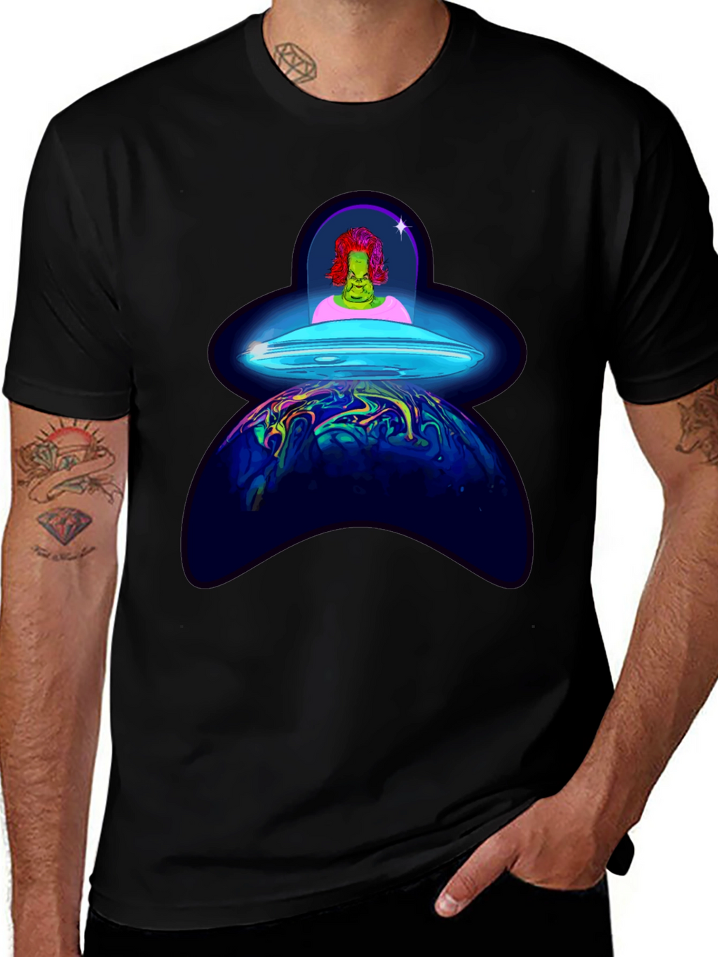 UFO Alien Abduction Graphic T-Shirt