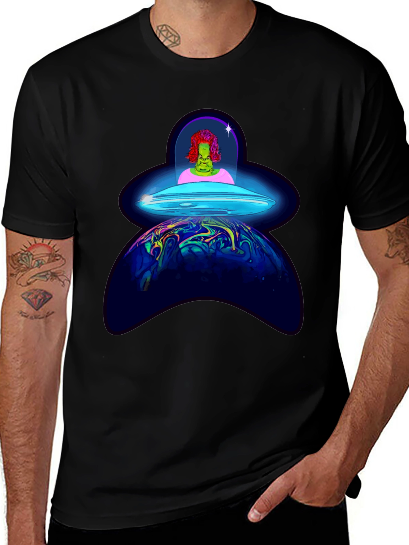 UFO Alien Abduction Graphic T-Shirt
