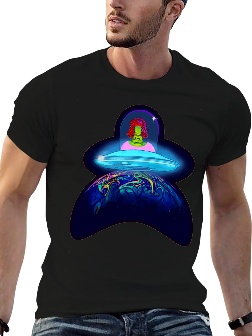 UFO Alien Abduction Graphic T-Shirt