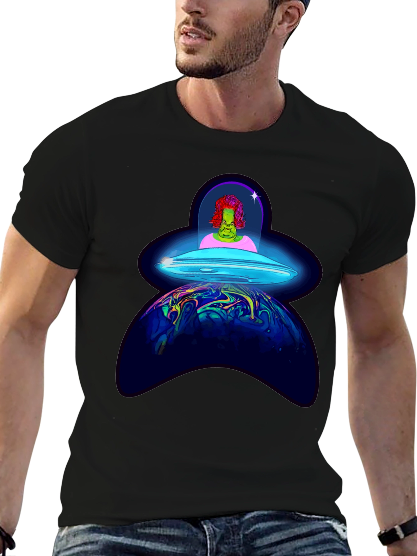 UFO Alien Abduction Graphic T-Shirt