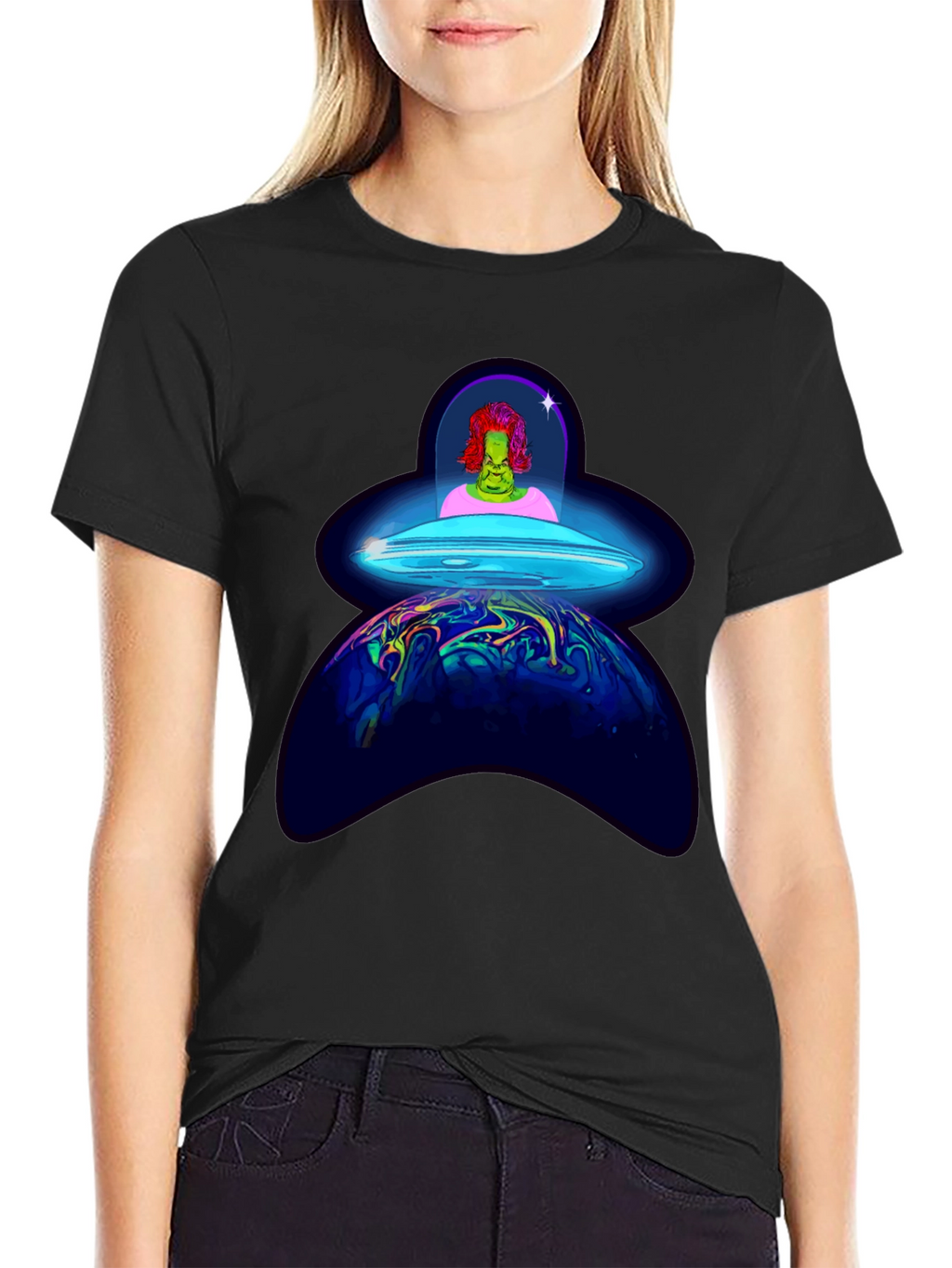 UFO Alien Abduction Graphic T-Shirt