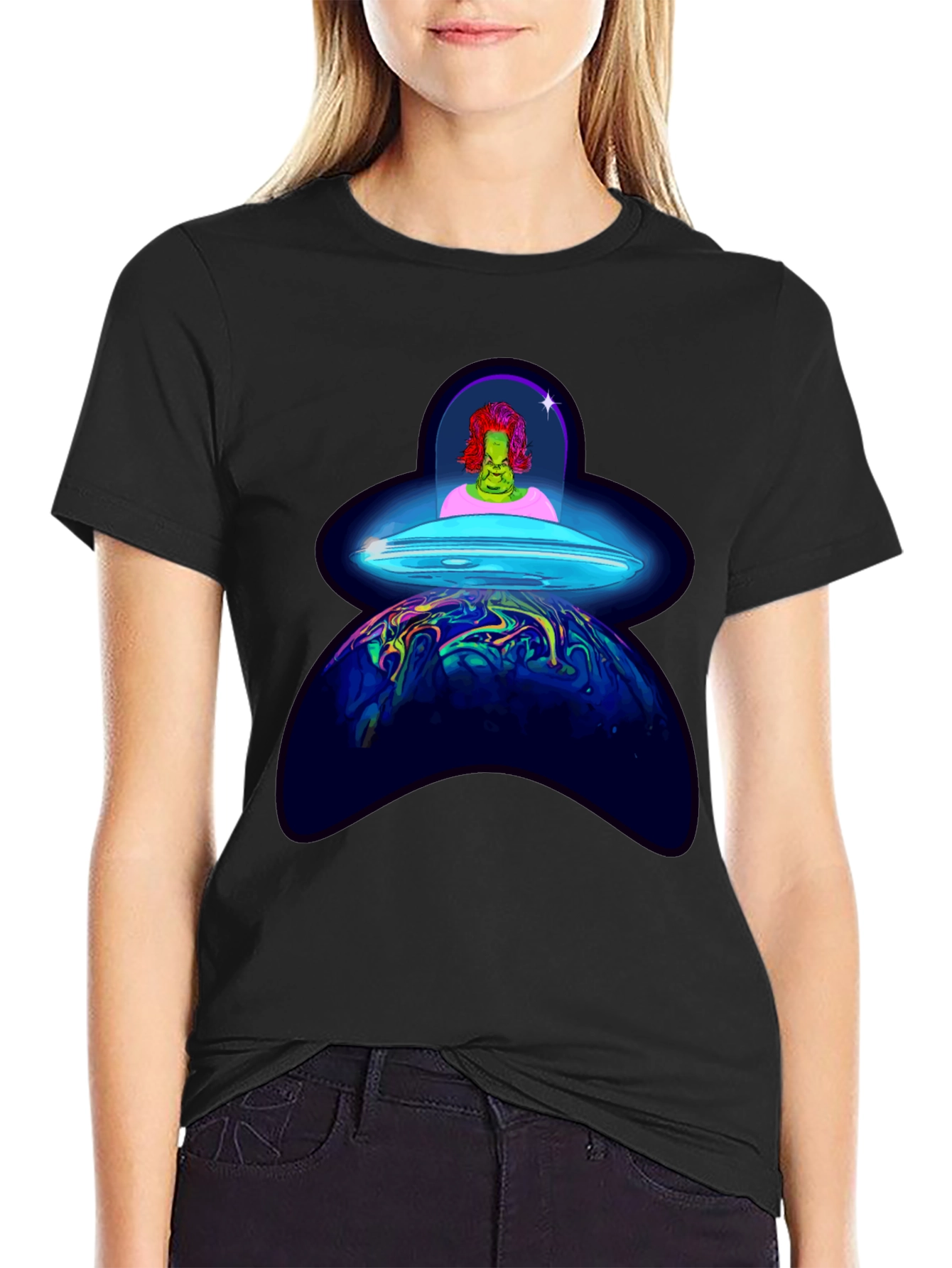 UFO Alien Abduction Graphic T-Shirt