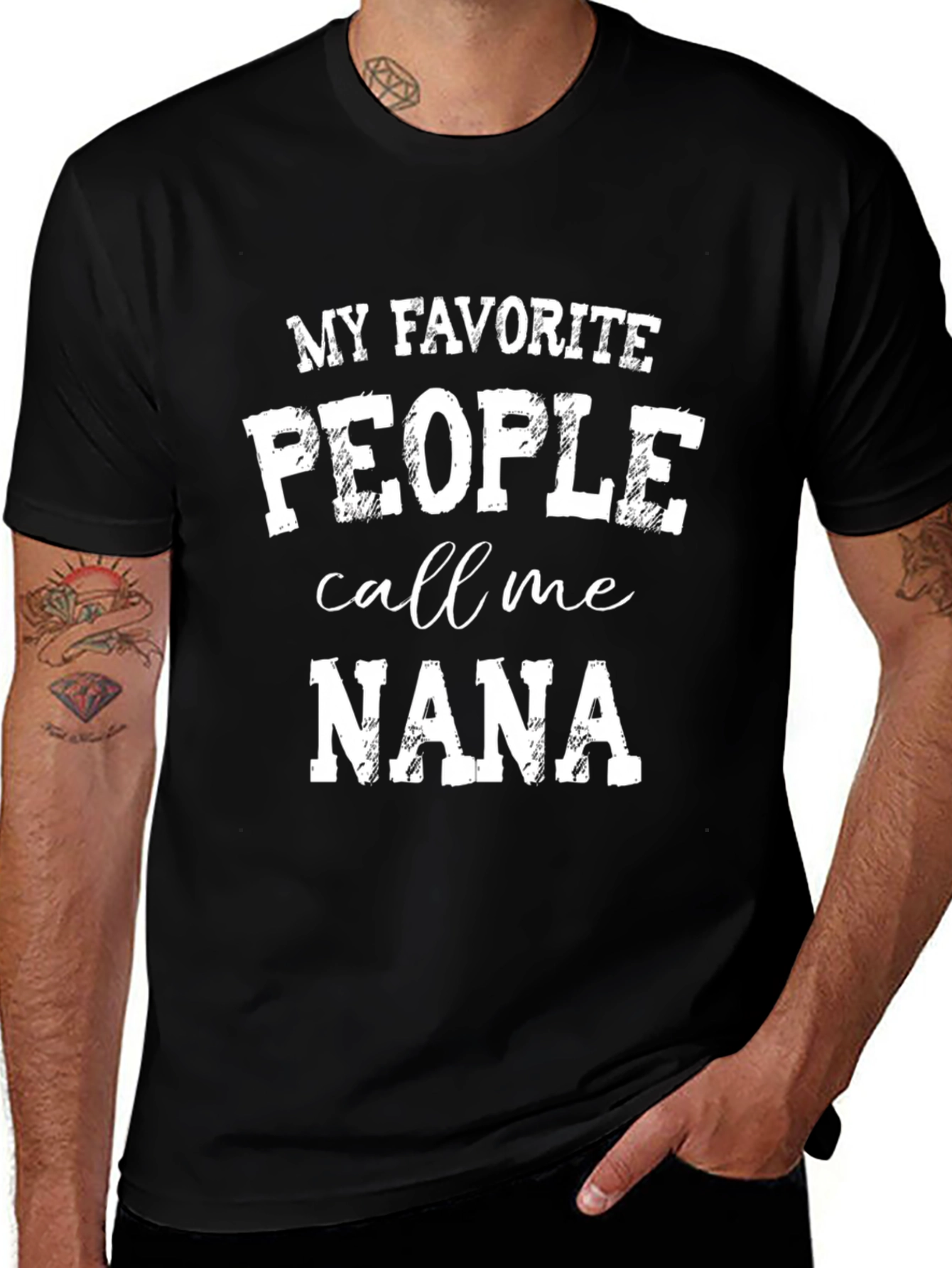 My Favorite People Call Me Nana - Black T-Shirt