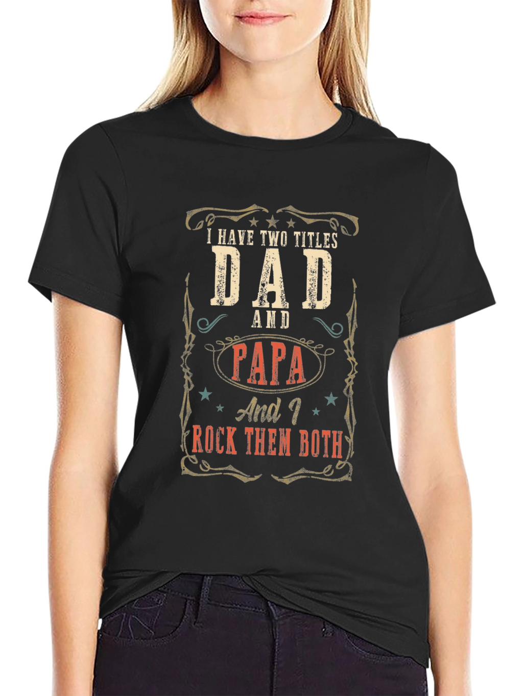 Dad and Papa T-Shirt - I Rock Them Both