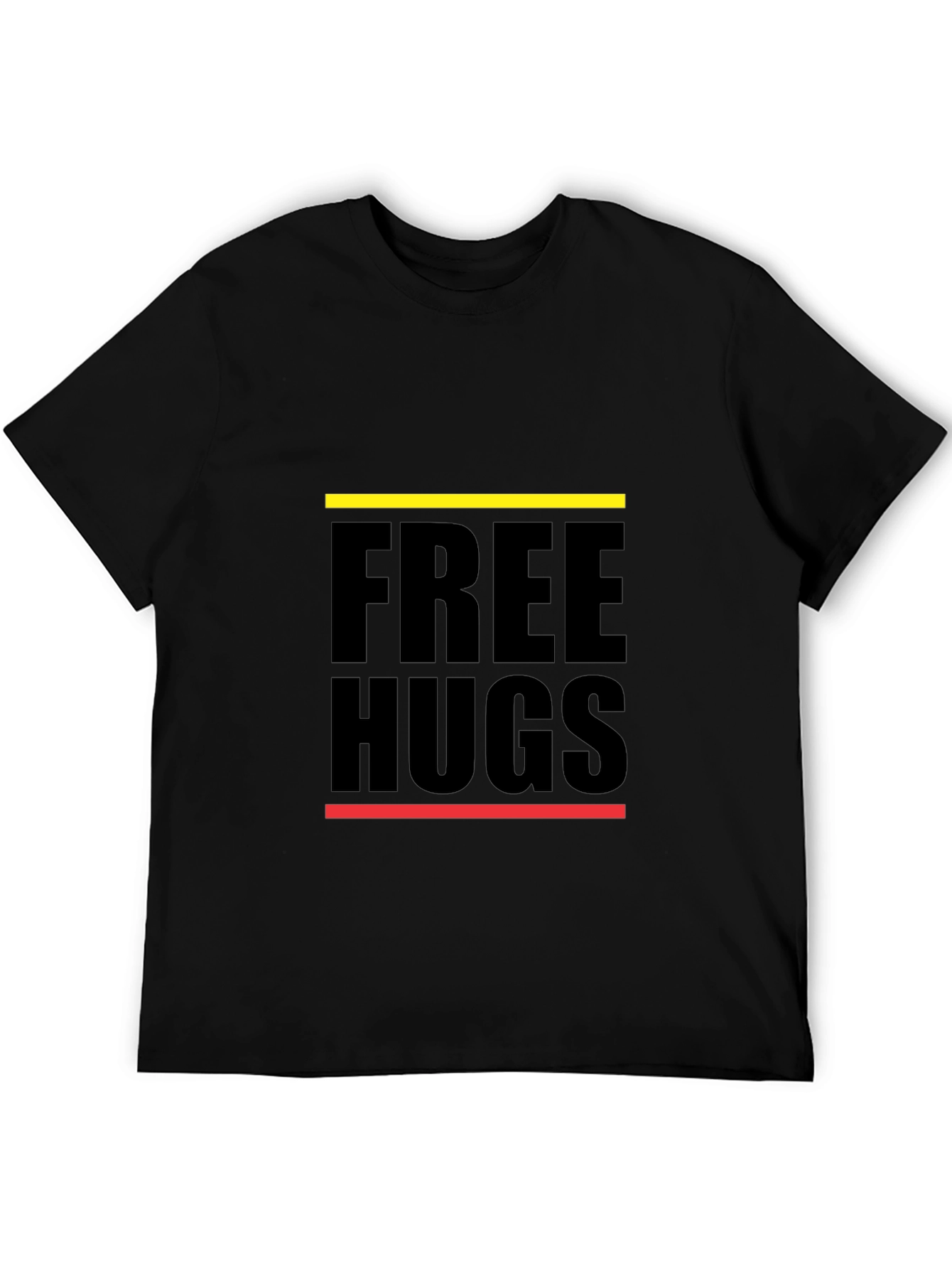 Free Hugs Graphic Tee - Black Cotton Comfort Fit Shirt