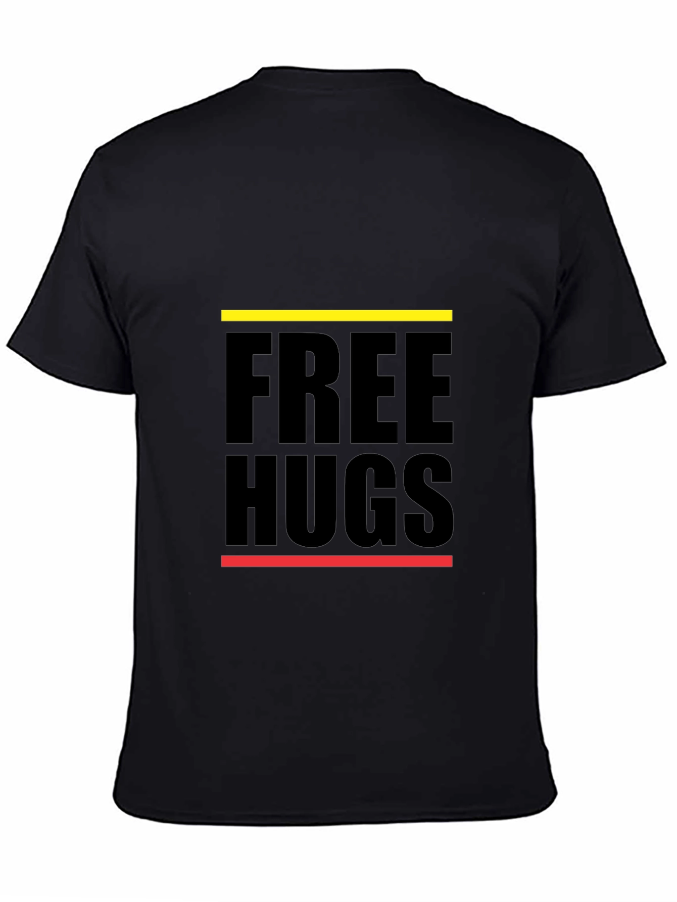 Free Hugs Graphic Tee - Black Cotton Comfort Fit Shirt