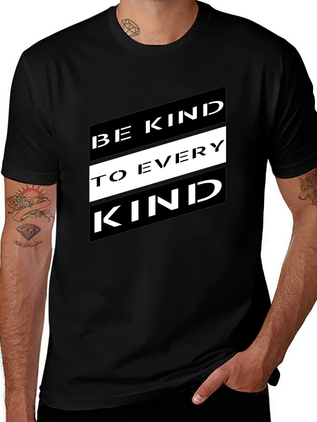 Be Kind to Every Kind Black Graphic Tee