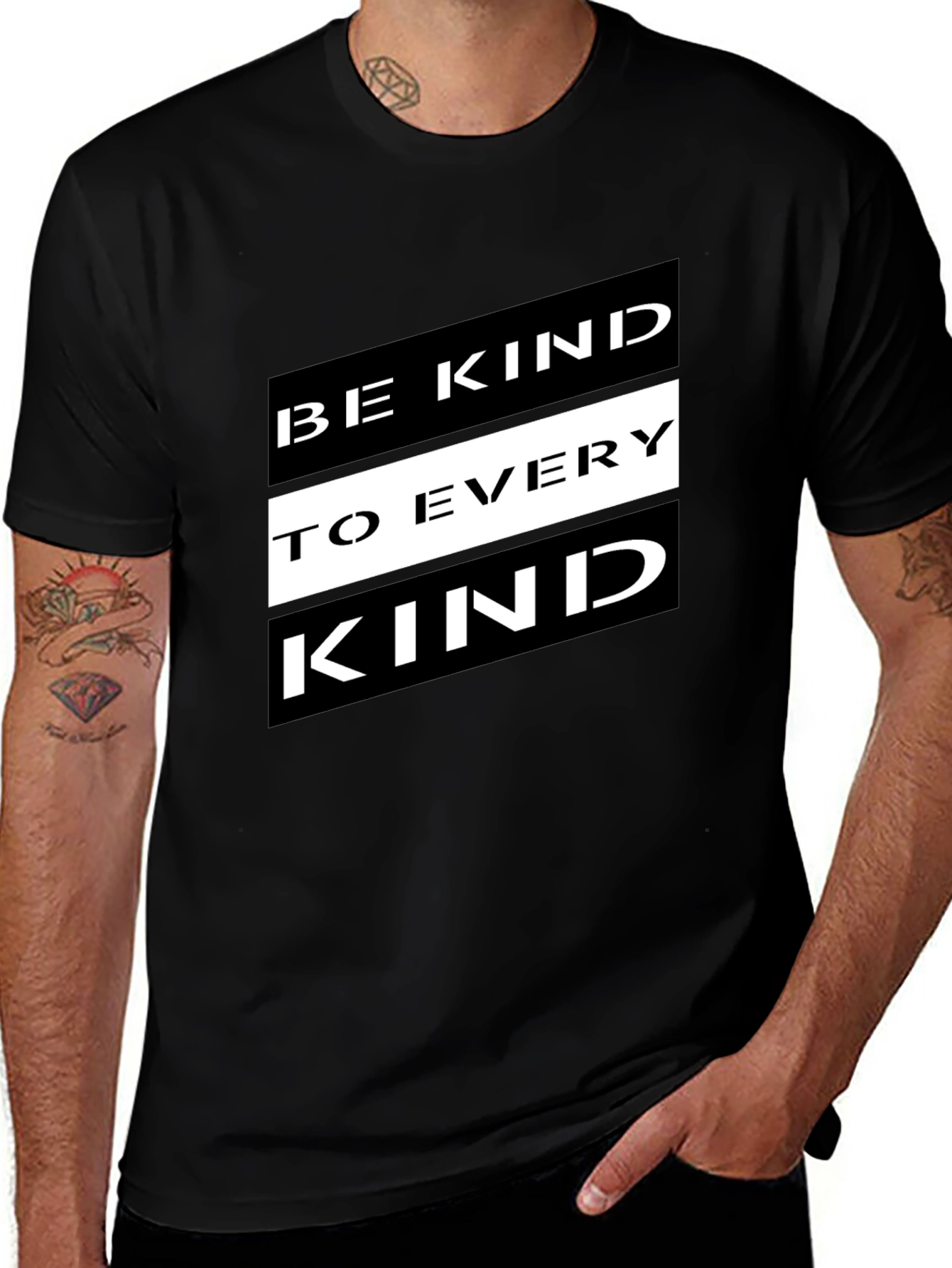 Be Kind to Every Kind Black Graphic Tee