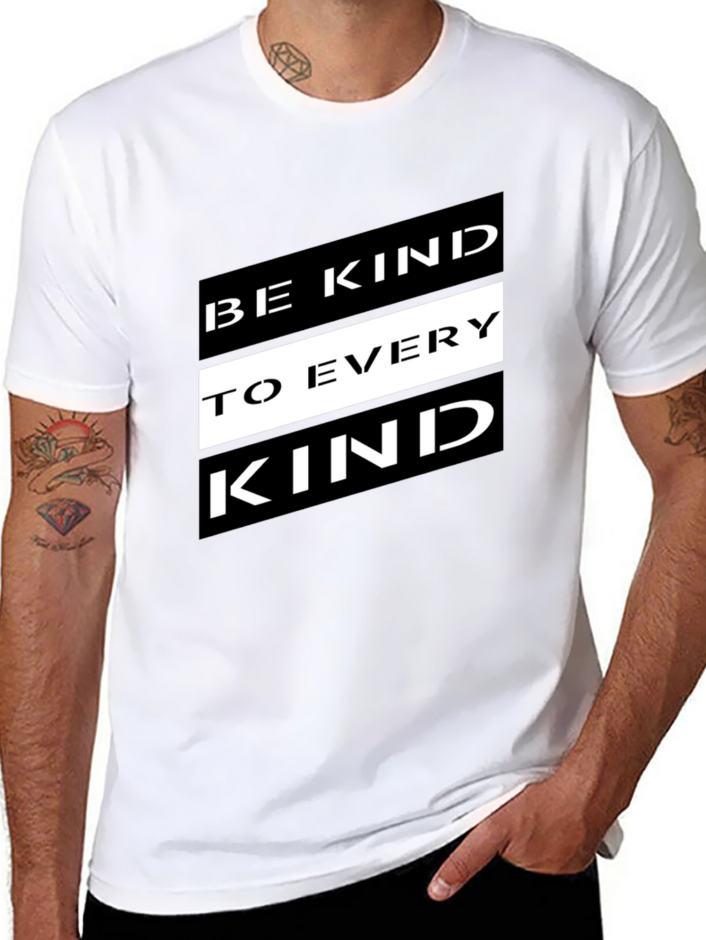 Be Kind to Every Kind Black Graphic Tee