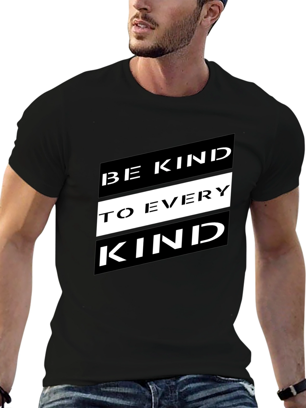 Be Kind to Every Kind Black Graphic Tee