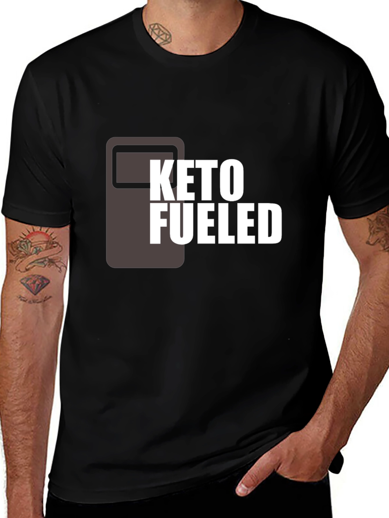 Keto Fueled Graphic T-Shirt - Black Cotton Tee